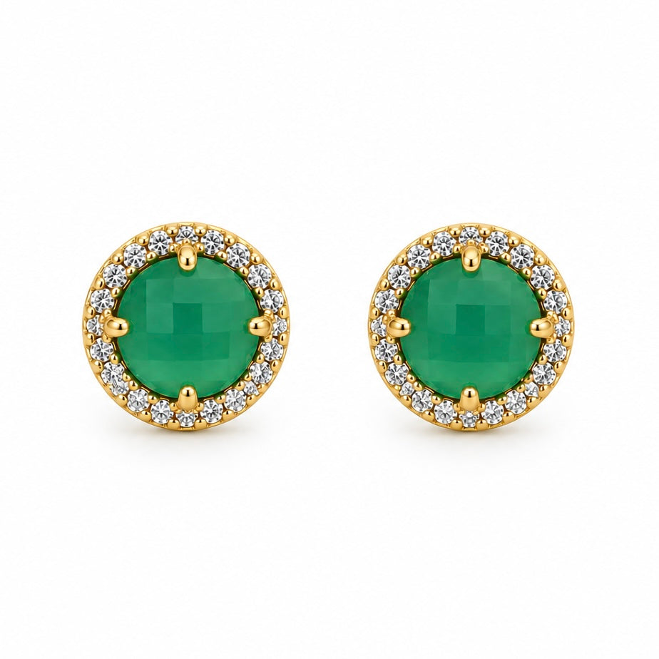 Aretes Verde con Zirconias