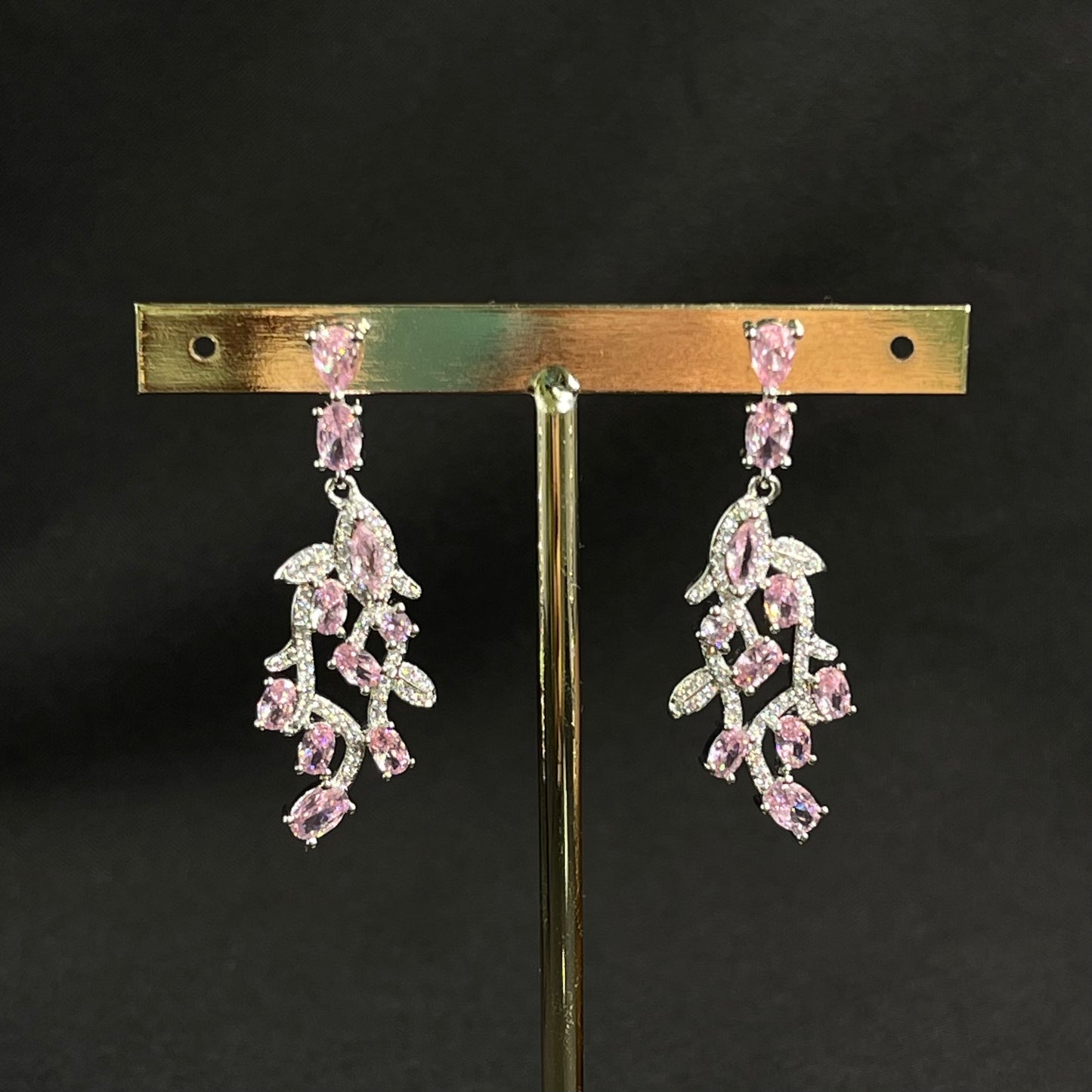 Aretes Hoja Rosa