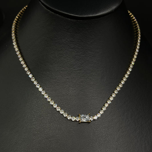 Choker acero diamantes