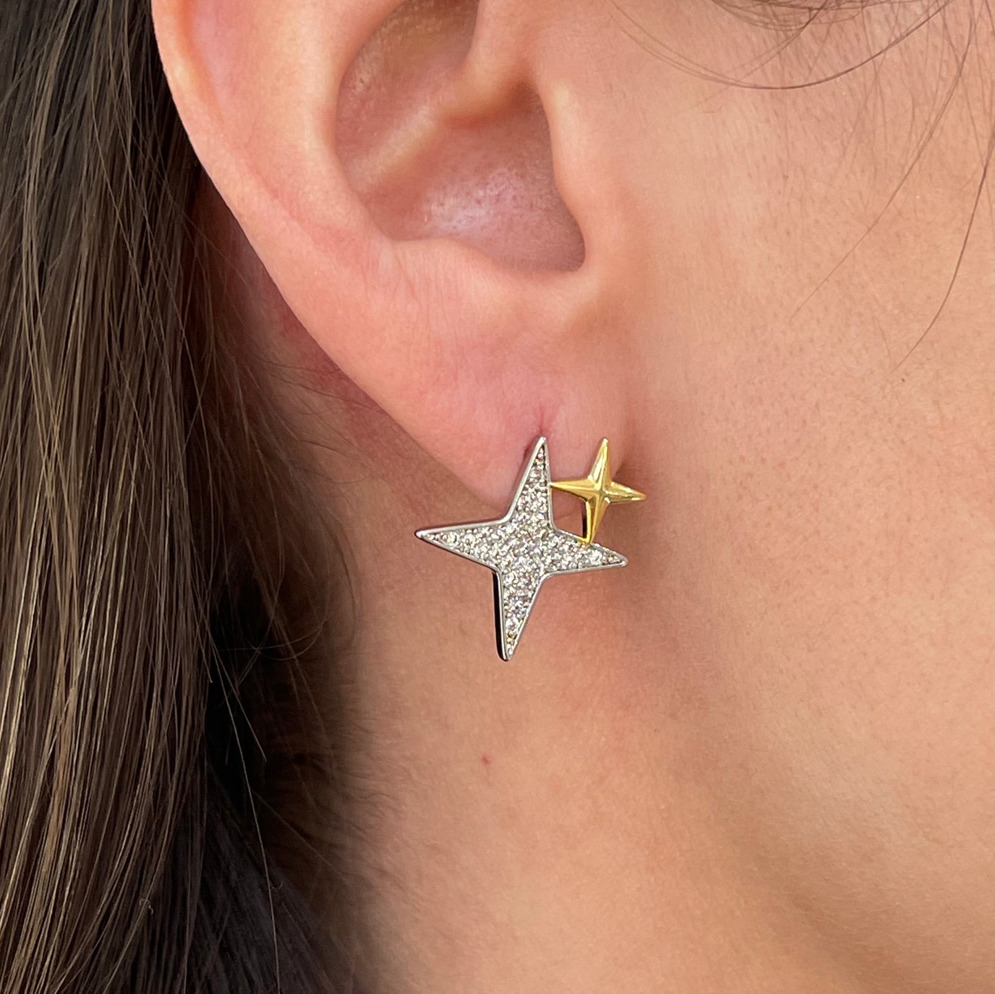 Aretes doble estrella