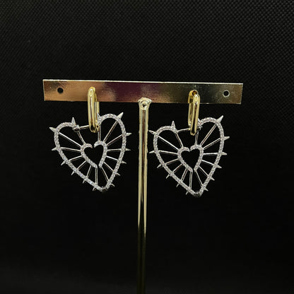 Aretes Corazón Triple Uso