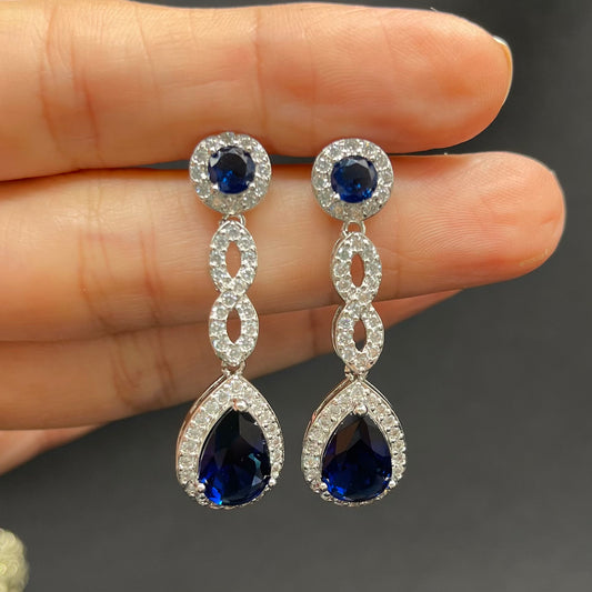 Aretes Largos Azul